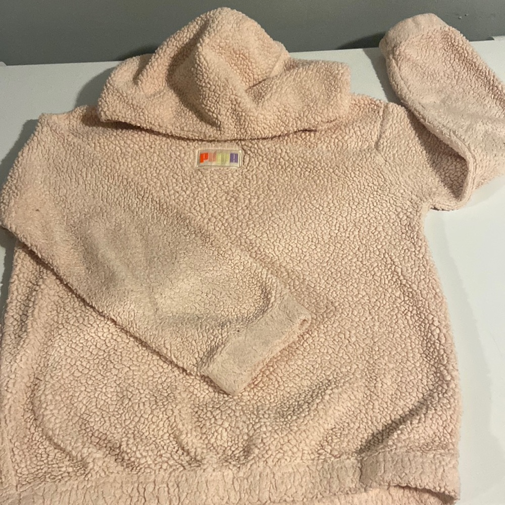 PUMA Pink Sherpa Soft Furry Hoodie Girl’s  size XL 16